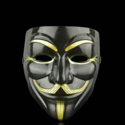 1 stk. Halloween Masker V for Vendetta Maske Anonym Guy Fawkes Halloween Fest Gave til Voksne Børn Film Tema Maske Cosplay Kostume black