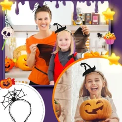 6 stk Halloween pandebånd Djævel Horn Pandebånd Spindel Pandebånd Hexe