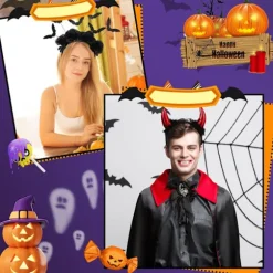 6 stk Halloween pandebånd Djævel Horn Pandebånd Spindel Pandebånd Hexe