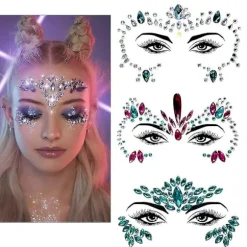 3 stk. Halloween Selvlysende Ansigtssten Tattoo Sticker, cosplayf