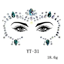 3 stk. Halloween Selvlysende Ansigtssten Tattoo Sticker, cosplayf