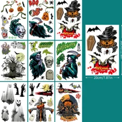 54 stk. Halloween Vinduesklistermærker Halloween Vinduesdekorationer Skelet