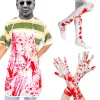 3 stk. Halloween-kostume Blodig Morder Halloween Uhyggelig til Kvinder Mænd Halloween Maskerade Rekvisit