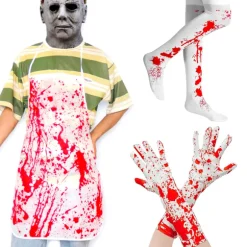 3 stk. Halloween-kostume Blodig Morder Halloween Uhyggelig til Kvinder Mænd Halloween Maskerade Rekvisit