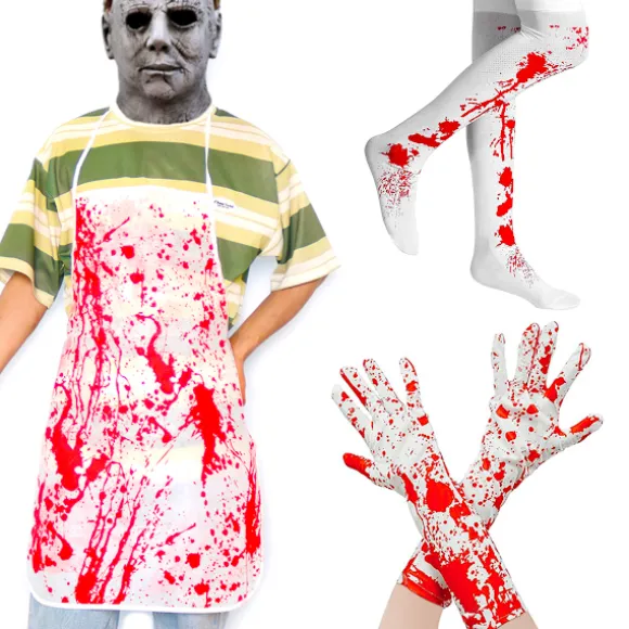 3 stk. Halloween-kostume Blodig Morder Halloween Uhyggelig til Kvinder Mænd Halloween Maskerade Rekvisit