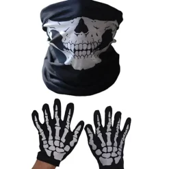 3 stk Halloweenmasker Gyser Skalle Havemaske Skelet Spøgelseshandsker