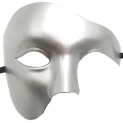 1 stk. halv ansig Phantom maske, Masquerade maske Retro Phantom Of The Opera One Eye halv ansig kostume (sølv)