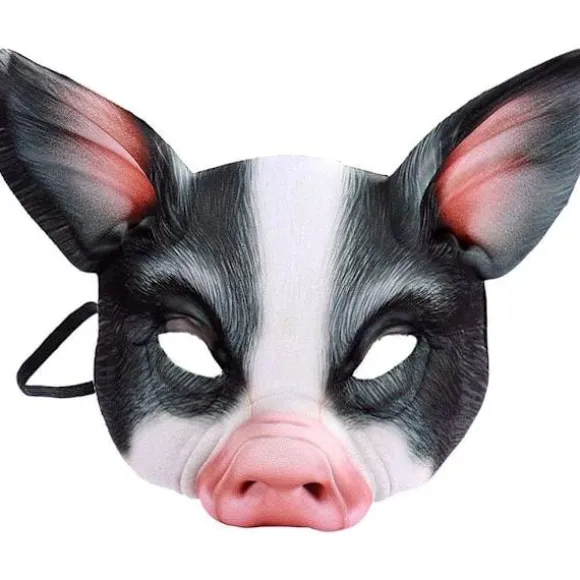 1 stk. Halv Ansigt Dyremaske Grisemaske Horror Grisemaske Til Halloween