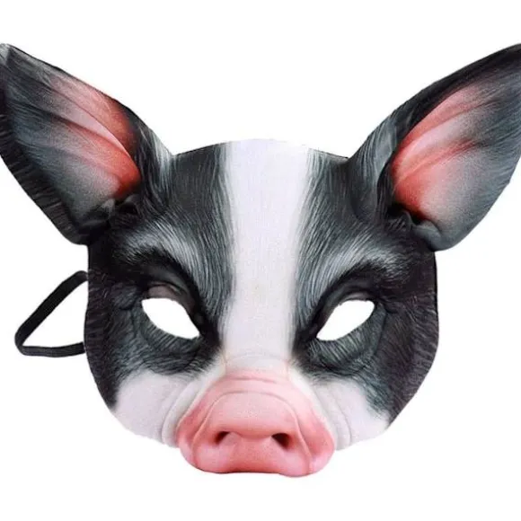 1 stk. Halv Ansigt Dyremaske Gris Maske Horror Gris Maske til Halloween