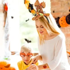 2 stk. Heks Pumpkin Hat Hovedbånd Halloween Heks Hat Hår Kostume