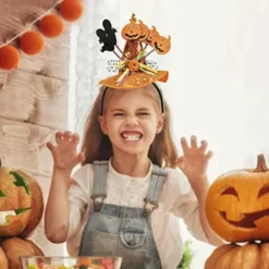 2 stk. Heks Pumpkin Hat Hovedbånd Halloween Heks Hat Hår Kostume