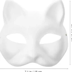 30 stk. Hvid katte maske Hvid ræv masker Dyr Halv ansigtsmaske Maske Papir Umalet Blank DIY Halloween maske Til Maskerade Cosplay fest [L] 30pcs