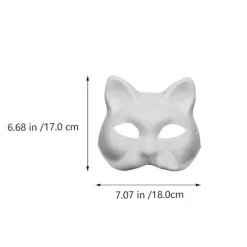 15 stk hvide dekorative malbare masker halv ansigt kattemasker Halloween fest tomt papir almindeligt