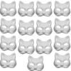15 stk Hvide Dekorative Malbare Masker Halvmaske Kattemasker Halloweenfest Blankt Papir Almindeligt (YJD)