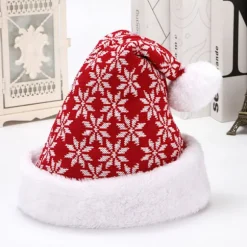 4 stk. Julehat, fleece, snefnug, vinterhat dekoration