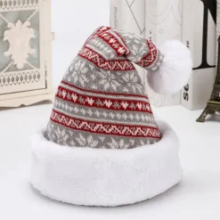 4 stk. Julehat, fleece, snefnug, vinterhat dekoration