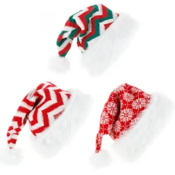 3 stk. Julehat Unisex Voksne Julemand Hatte Glitter Paljetter Chris
