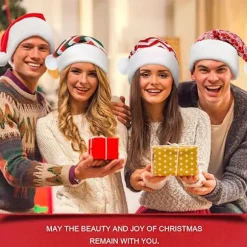 3 stk. Julehat Unisex Voksne Julemand Hatte Glitter Paljetter Chris