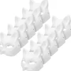 10 stk. Kattemasker til at male, Dyredragtmasker DIY Hvide masker Halvmaske til Maskerade Børne Cosplaymasker Kostumefest Favoritter