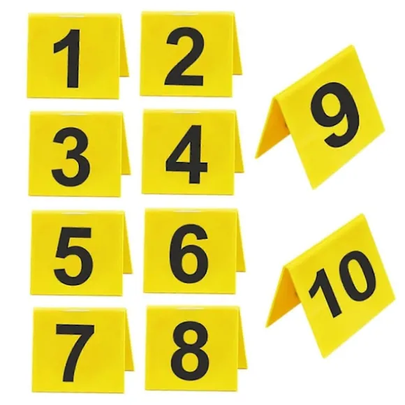 10 stk. Kriminalscene Nummer Skilt Dekoration Genanvendelig Dobbeltsidet Akryl 1 til 10 Mini Bevis Markør Bordskilt Detektiv Clue Party Ornament (FMY) set | Fyndiq