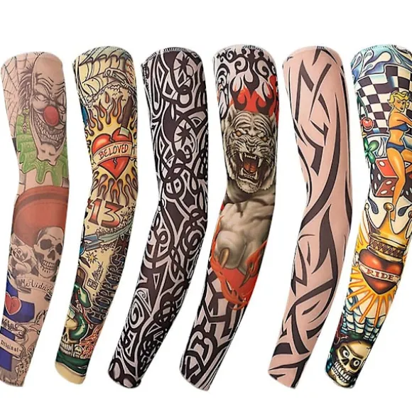 6 stk. Kunst Arm Falske Tatovering Ærmer Cover Til Unisex Fest Cool Mand Kvinde Mode Tatoveringer & Kropskunst Midlertidig Vandtæt