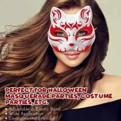 10 stk Mal-selv Kattemasker, Dyrekostumemasker DIY Hvide Masker Halvmaske til Maskerade Halloween Børn Cosplay Masker Kostume Party Favors