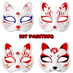 10 stk. Maskekatte-ansigtsmasker DIY-festmasker Rekvisitter Maling
