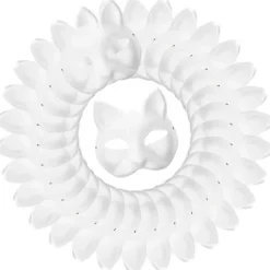30 stk. Maskerade Blank Maske Kattemasker Kostume Cosplay Maske Lav din egen umalede kattemaske - Perfekt