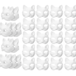 30 stk. Maskerade Blank Maske Katte Masker Kostume Cosplay Maske Lav Din Egen Umalede Katte Maske[GKS]