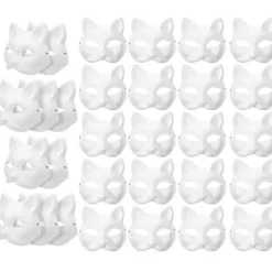 30 stk. Maskerade Blank Maske Kattemasker Kostume Cosplay Maske Lav din egen umalede kattemaske_Special Gift