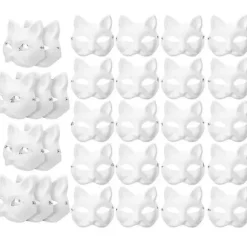 30 stk. Maskerade Blank Maske Katte Masker Kostume Cosplay Maske DIY Umalet Katte Maske (FMY)