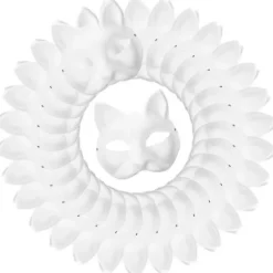 30 stk. maskerade blanke kattemasker kostume cosplay maske lav din egen umalede kattemaske