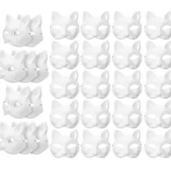 30 stk. Maskerade Blanke Maske Kattemasker Kostume Cosplay Maske DIY Umalede Kattemasker