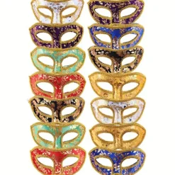 14 stk. Maskerade Masker, Halv Ansigt Mardi Gras Maskerade Maske Venetianske Masker Sæt til Halloween, Julefrokost