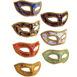 14 stk. Maskerade Masker, Halv Ansigt Mardi Gras Maskerade Maske Venetianske Masker Sæt til Halloween, Julefrokost