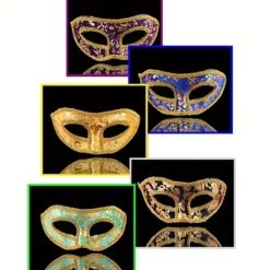 14 stk. Maskerade Masker, Halv Ansigt Mardi Gras Maskerade Maske Venetianske Masker Sæt til Halloween, Julefrokost