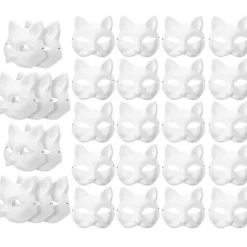 30 stk. maskerade masker tomme katte masker kostume cosplay maske lav din egen umalede katte maske - perfekt