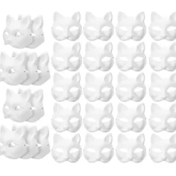 30 stk. Masquerade Blank Mask Katte Masker Kostume Cosplay Maske Diy Umalet Katte Maske White 6X17X18CM
