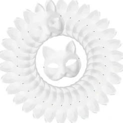 30 stk Masquerade Blanke Maske Kattemaske Kostume Cosplay Maske Lav din egen umalet kattemaske