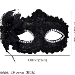 2 STK Masquerade Mask Side Blomster Halv-ansigt Ansigtsdekoration