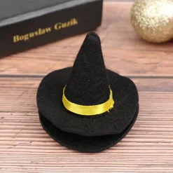 2 stk. Miniature Dukkehus Filt Heksehatte Til Halloween Dukkehus