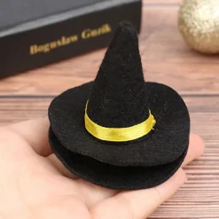 2 stk. Miniature Dukkehus Filt Heksehatte Til Halloween Dukkehus