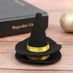 2 stk. Miniature Dukkehus Filt Heksehatte Til Halloween Dukkehus