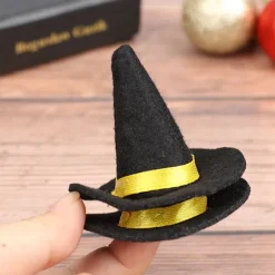 2 stk. Miniature Dukkehus Filt Heksehatte Til Halloween Dukkehus