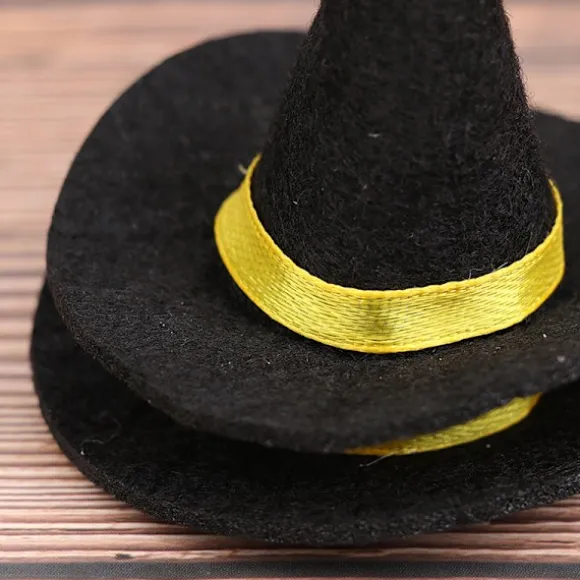 2 stk. Miniature Dukkehus Filt Heksehatte Til Halloween Dukkehus