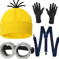 4 stk. Minions Halloween Kostumetilbehør til Voksne Black