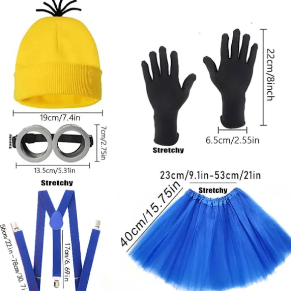 4 stk. Minions Halloween Kostumetilbehør til Voksne Black