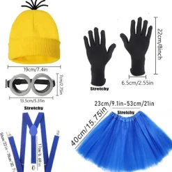 4 stk. Minions Halloween Kostume Tilbehør til Voksne Blue