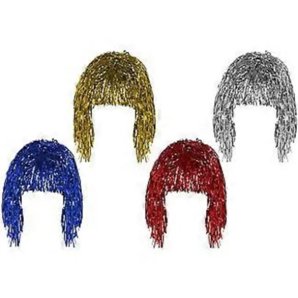 4 stk. Mode Folie Glitter Parykker Hårparykker Cosplay Parykker Unisex Hårparykker til Fest