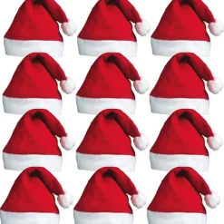 12 stk. Nissehuer - Julefrokost Hatte Udklædning Julehuer eller Nissekostume til Julefrokost Kontorfest Nissehue Bulk